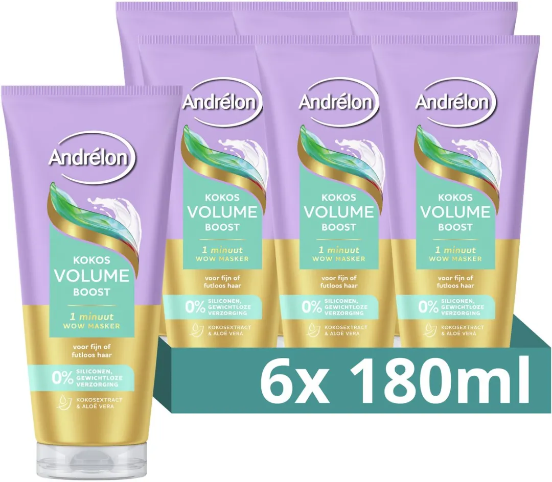 Andrélon 1 Minuut WOW Haarmasker Kokos Volume Boost