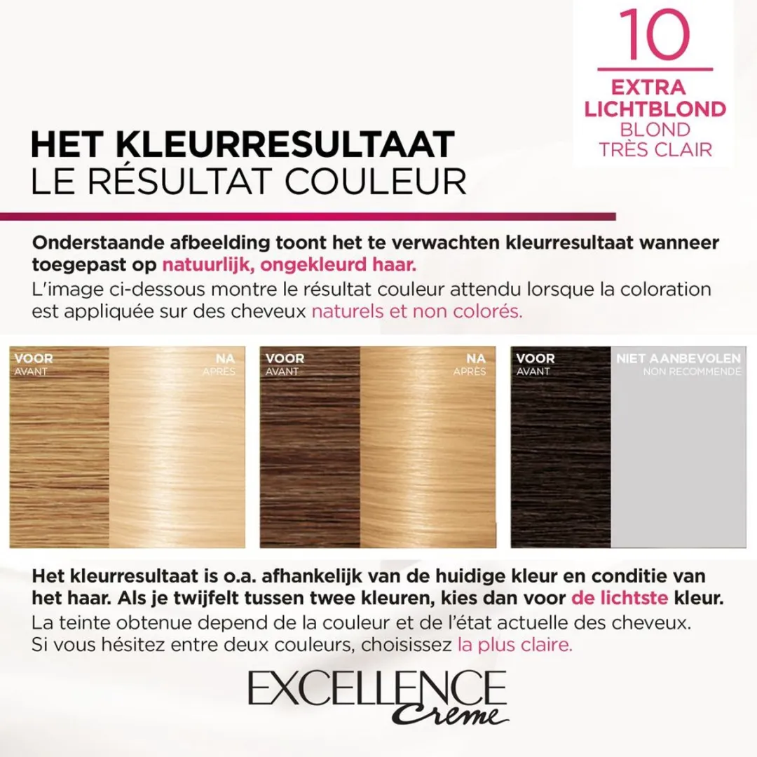 L'Oréal Paris Excellence Crème 10 Extra Lichtblond - 6 Stuks
