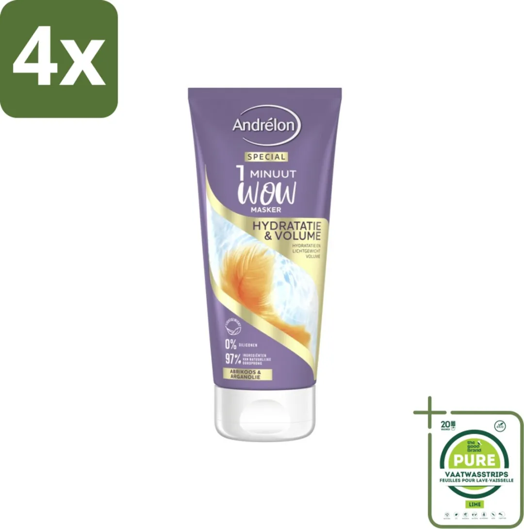 Andrélon WOW 1 Minuut Masker Hydratatie & Volume 180ml