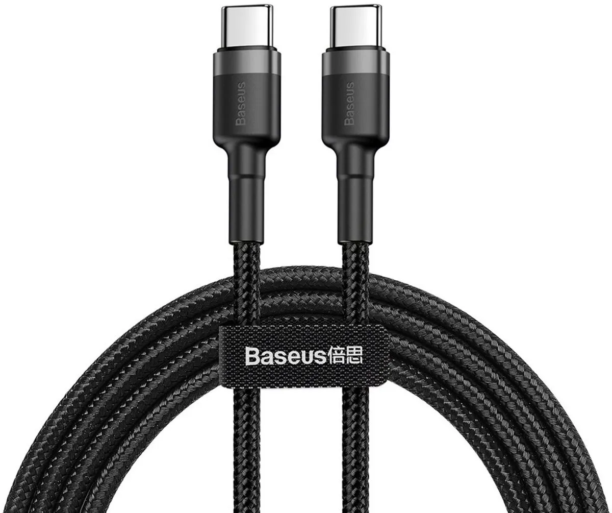 Baseus Geweven Nylon USB-C Kabel 1M - 60W - Grijs