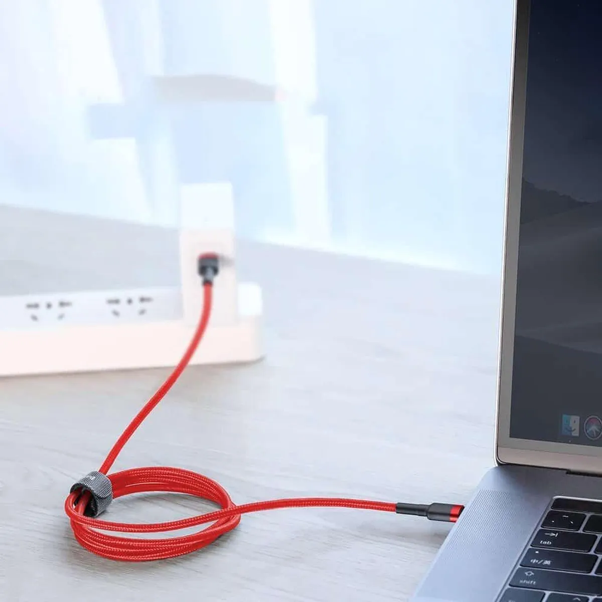 Baseus Geweven Nylon USB-C Kabel 1M - 60W - Grijs