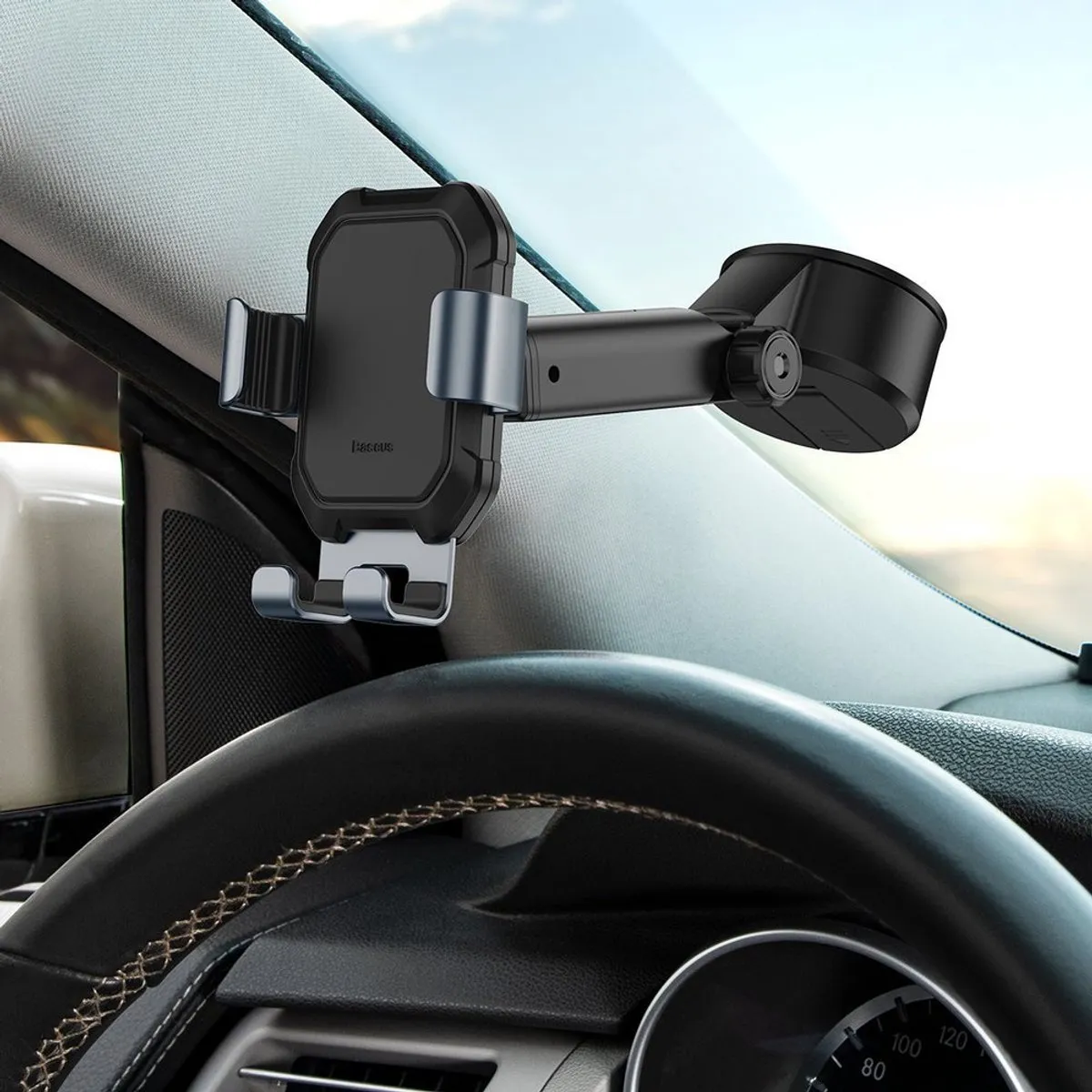 Baseus Telefoonhouder Dashboard 6.9 Inch - Zuignap - Zwart - afbeelding 6 van 6