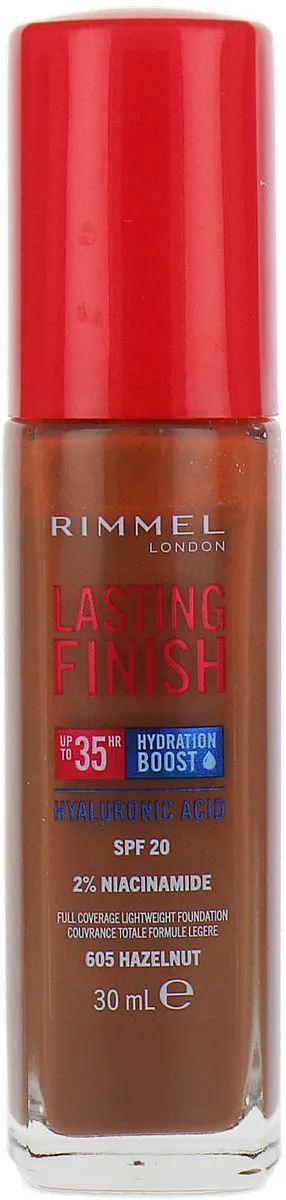 Rimmel London Lasting Finish 35HR Hyaluronic Acid Foundation 605 Hazelnut