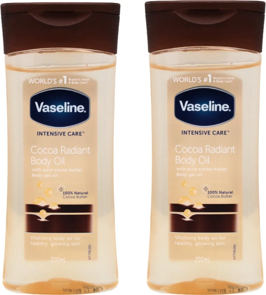 Vaseline Cocoa Body Gel Oil 400ml - 2 Stuks