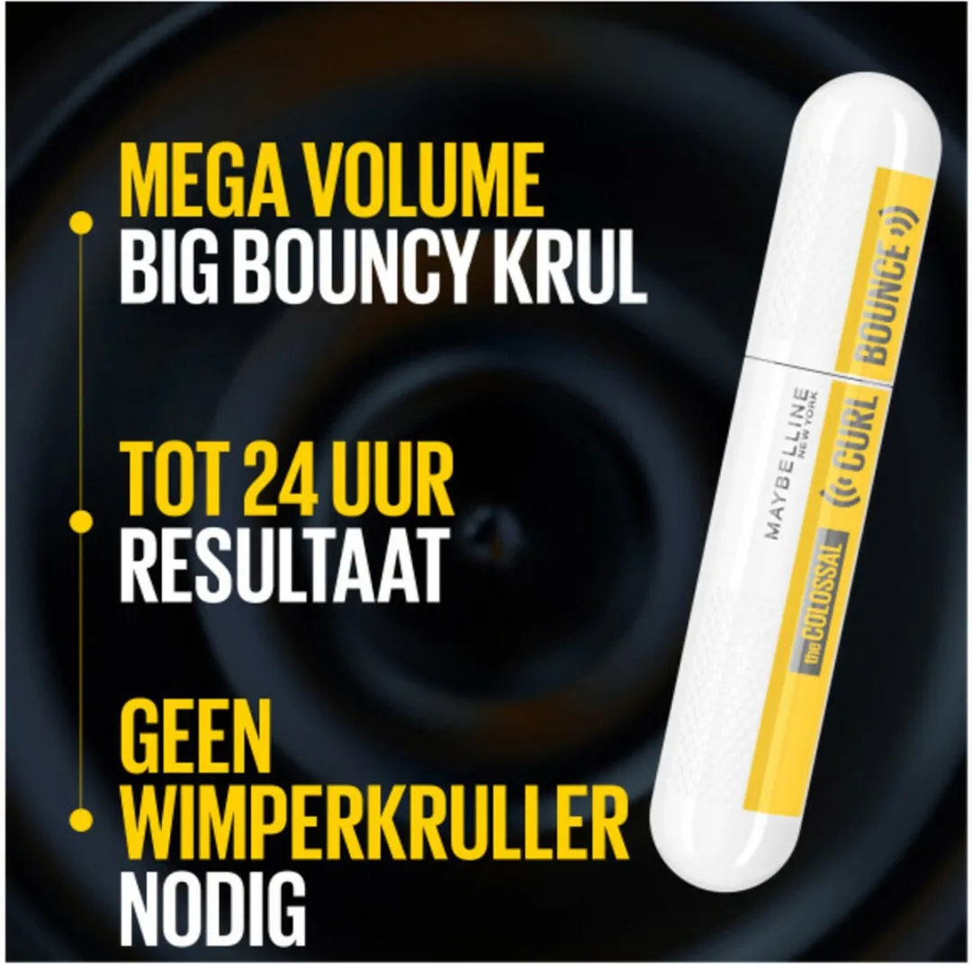 Maybelline Colossal Curl Bounce Mascara Very Black - Waterproof 10ml - 3 Stuks