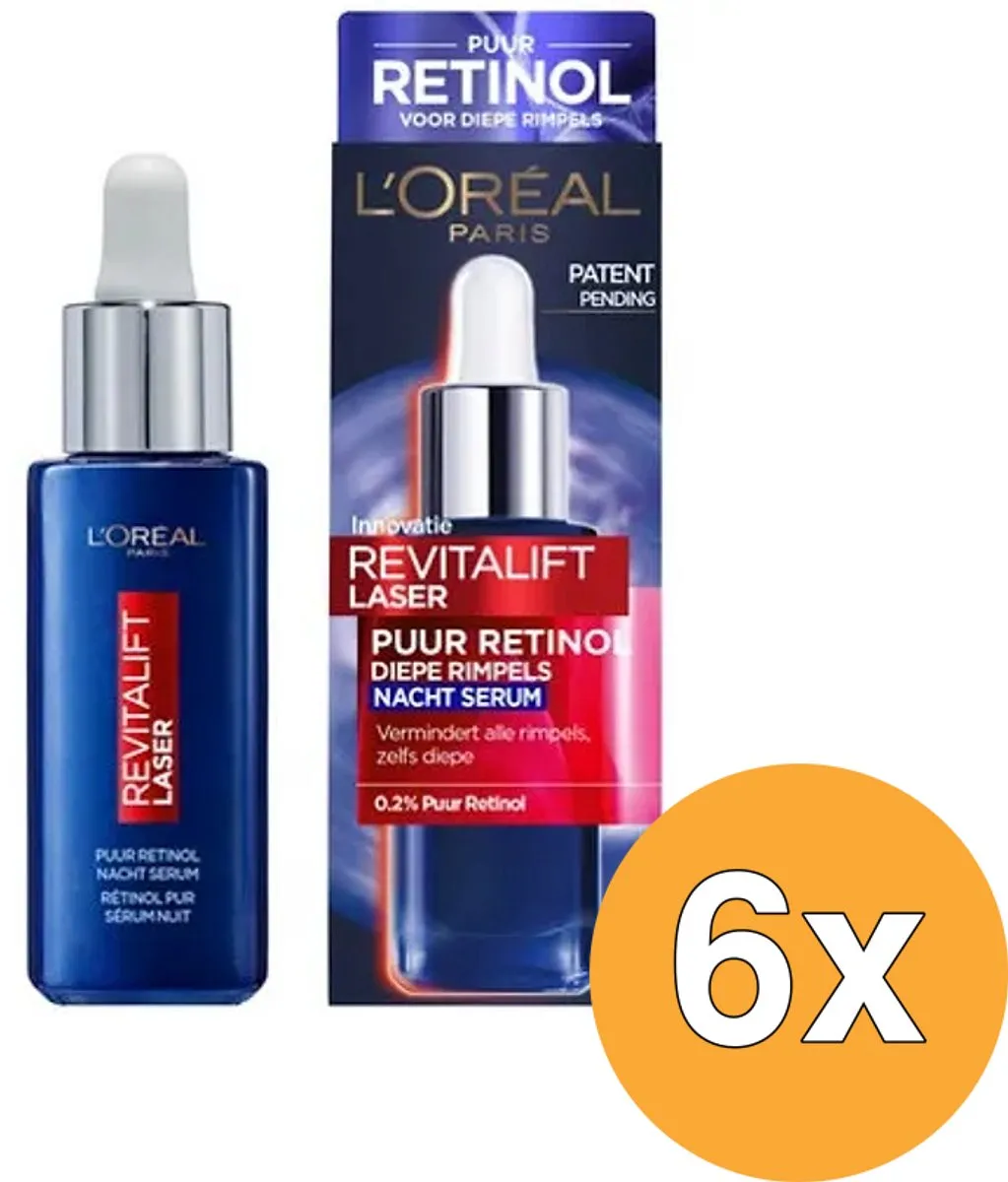 L'Oréal Paris Laser X3 Puur Retinol Nachtserum 30ml - 6 Stuks