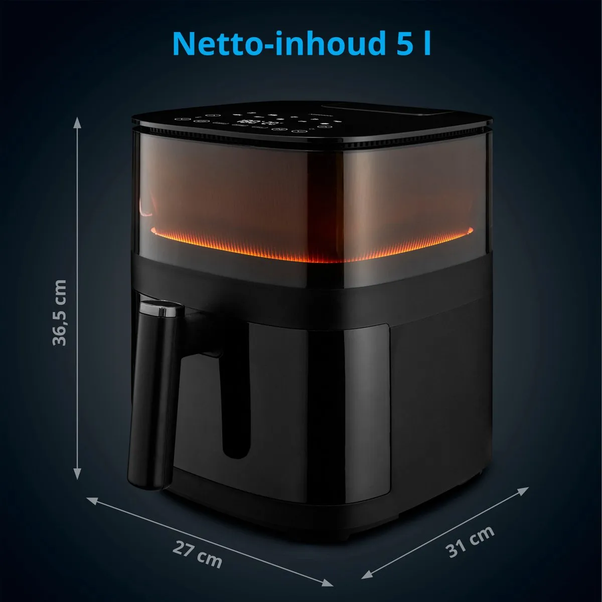 Medion X10 XL Heelalufriteuse 5L - 1.500W - 10 Programma's - Zwart - afbeelding 6 van 6