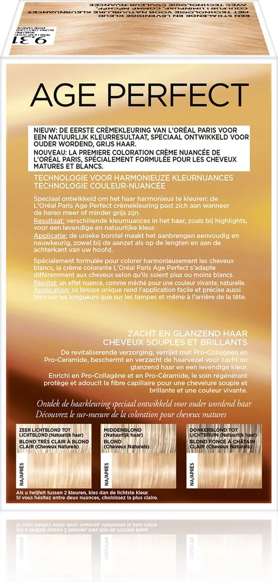 L'Oréal Paris Excellence Age Perfect 9.31 Haarverf - Zeer Licht Goud Asblond