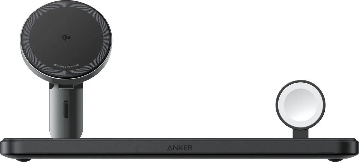 Anker MagGo B25M1311 Draadloos Oplaadstation 15W - 3 Poorten - Zwart