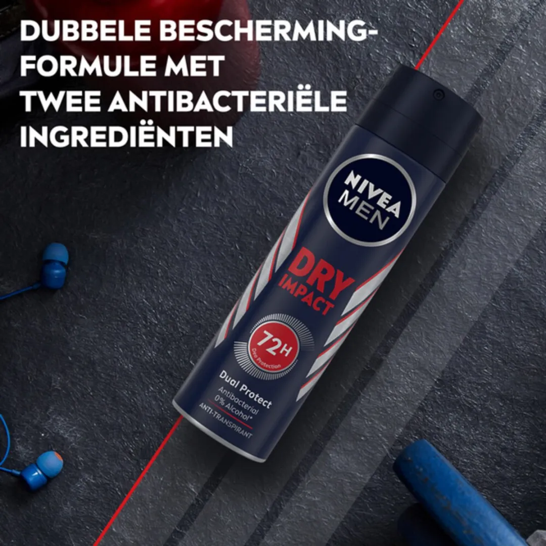 NIVEA MEN Dry Impact Deodorant Spray 150ml - 10 Stuks