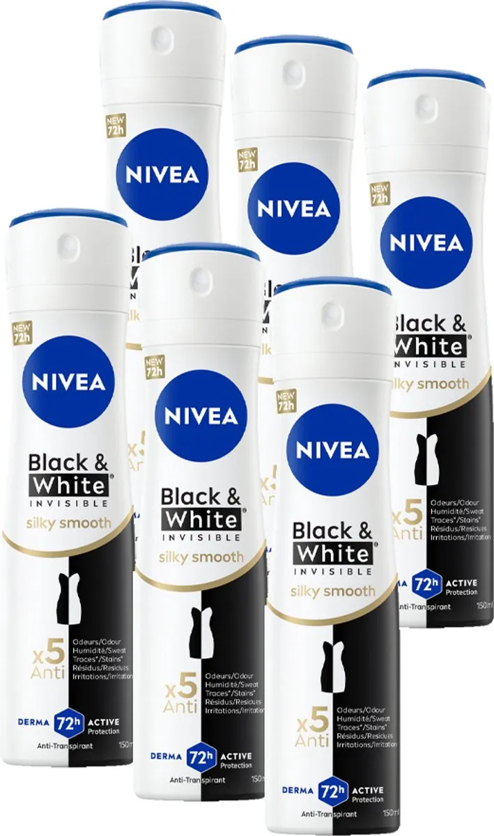 NIVEA Black & White Silky Smooth Deo Spray 72u