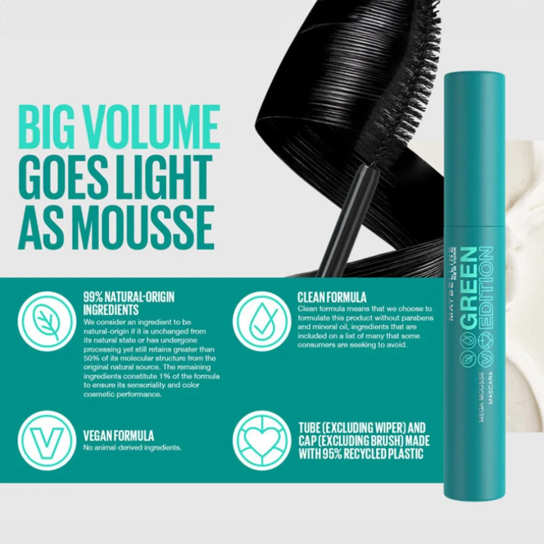 Maybelline Mega Mousse Mascara 002 Very Black - 9ml
