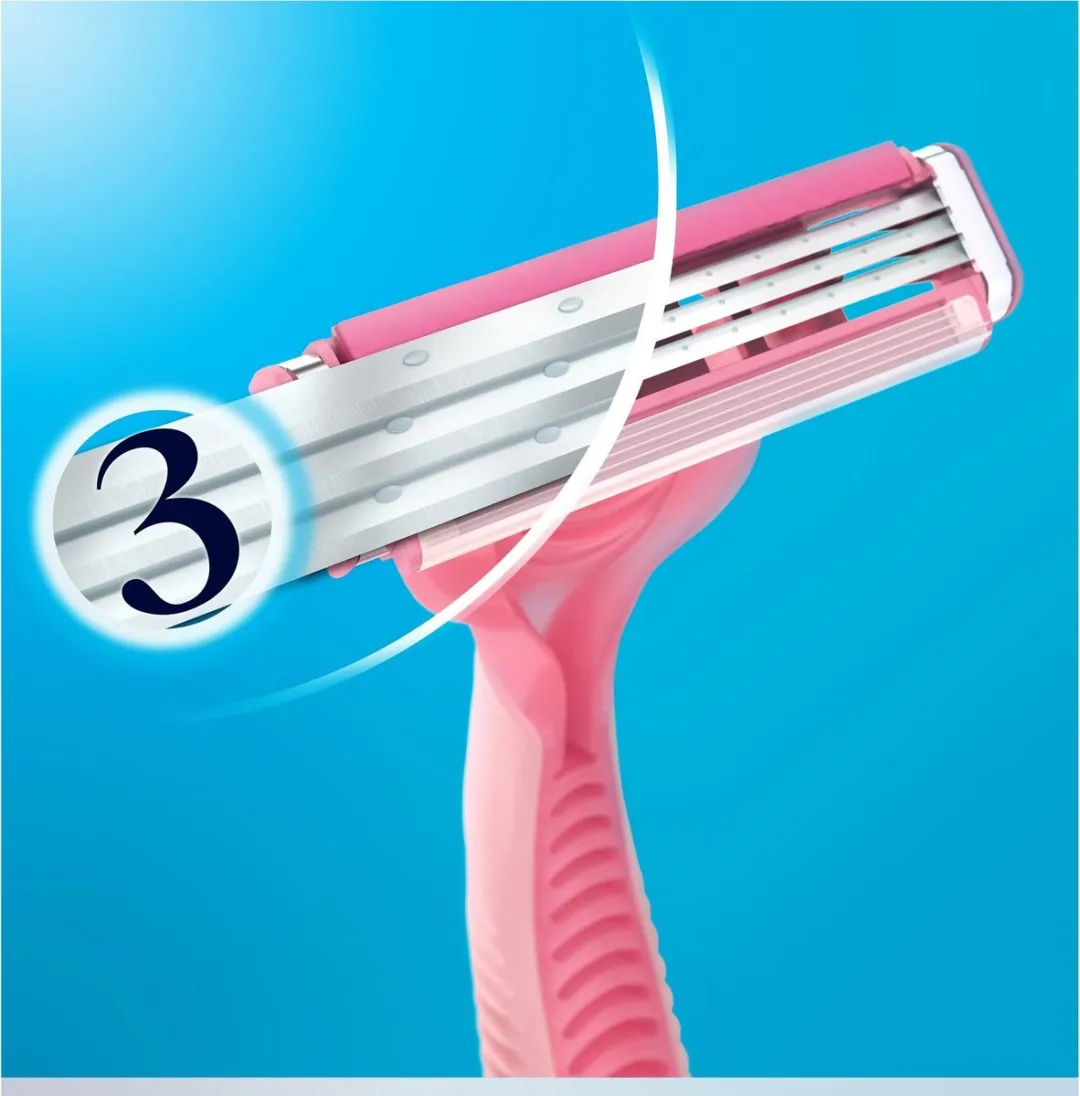 Gillette Venus Simply 3-8+ Roze/Wit/Blauw Wegwerpmesjes - 12 Stuks