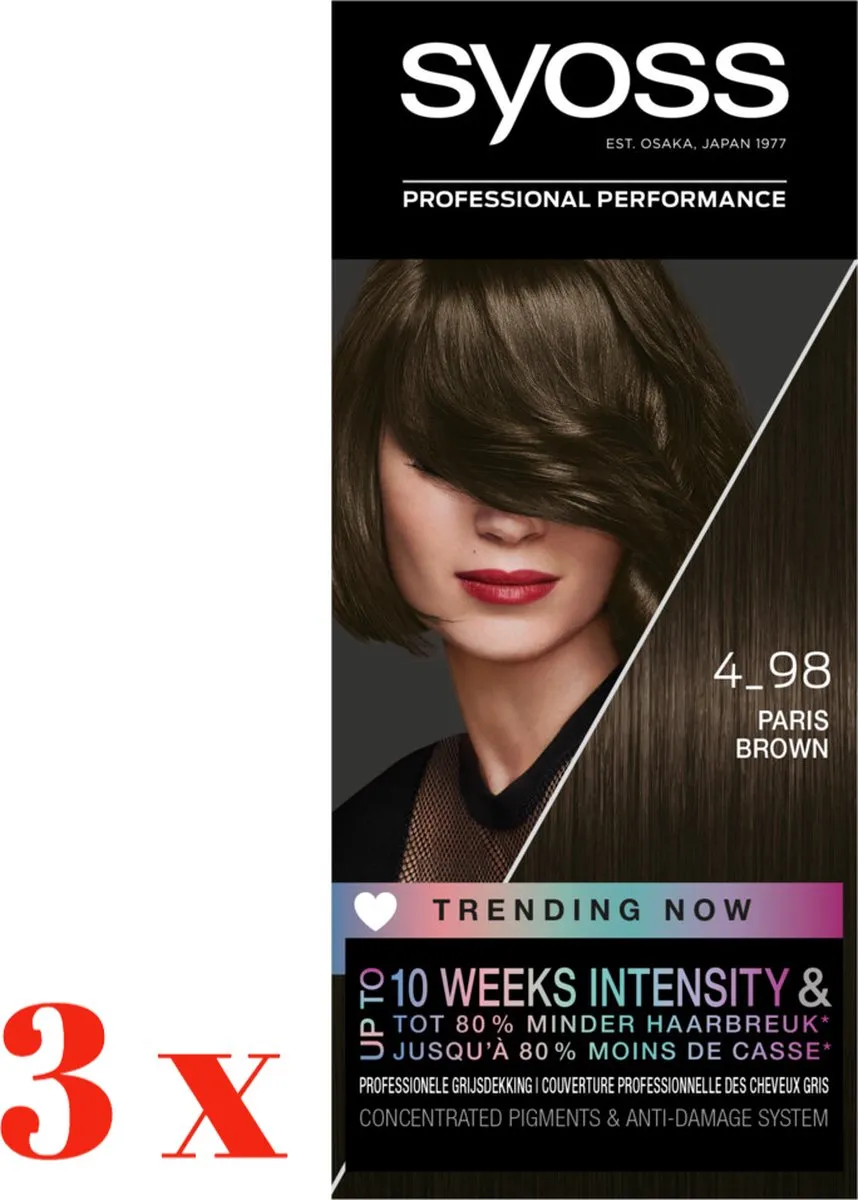 SYOSS Classic Haarverf Paris Brown - 3x 345ml