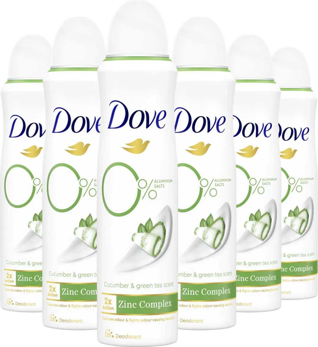 Dove Deodorant Spray Cucumber & Green Tea 6x150ml