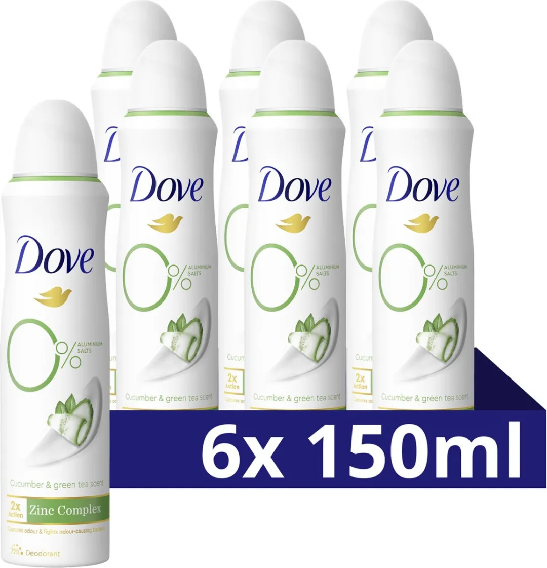 Dove Deodorant Spray Cucumber & Green Tea 6x150ml