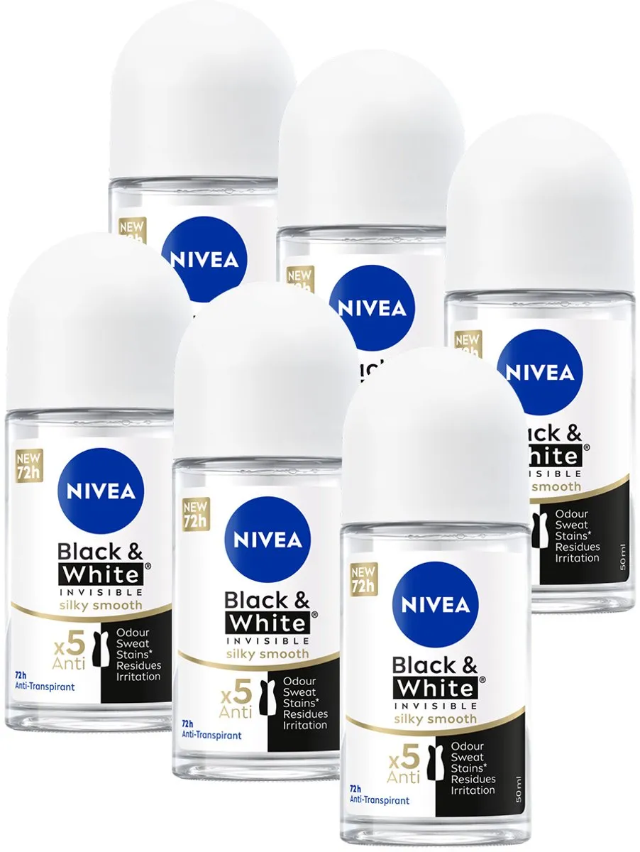NIVEA Black & White Silky Smooth Anti-Transpirant Roller 300ml