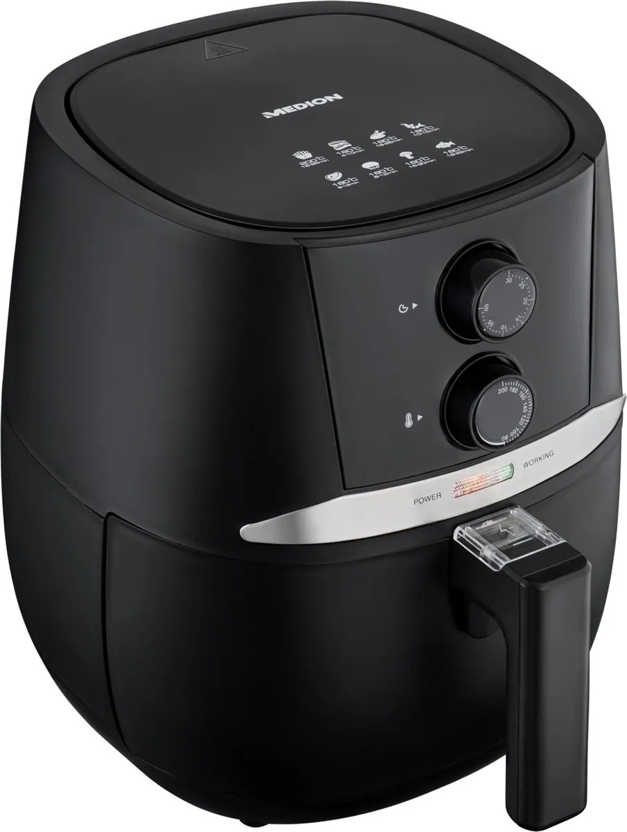Medion E20 L Airfryer 1400W - 7 Programma's - 3,2L - Zwart