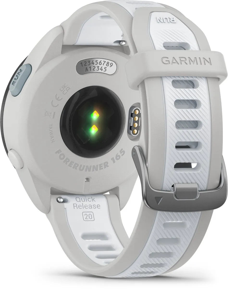 Garmin Forerunner 165 Hardloophorloge - 43mm - Mist Grey/Whitestone