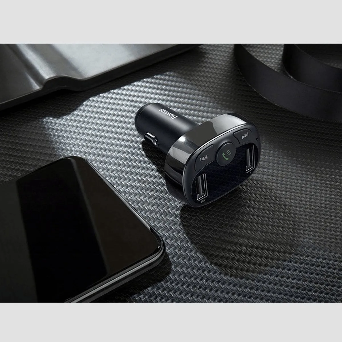 Bluetooth - zender/oplader - voor auto Baseus S-09A - (Overseas - Edition) - zwart