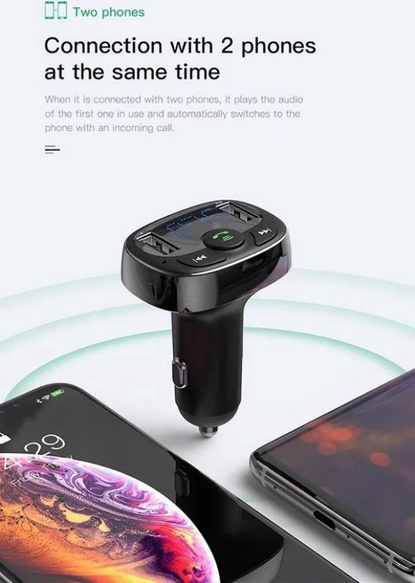 Bluetooth - zender/oplader - voor auto Baseus S-09A - (Overseas - Edition) - zwart