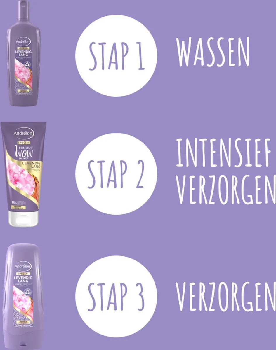 Andrélon Conditioner Levendig Lang 300ml - 3 Stuks