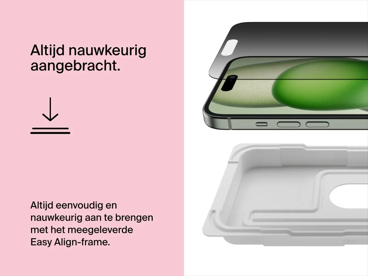 Belkin TemperedGlass Privacy Screenprotector iPhone 14 Pro Max/15 Plus/16 Plus - afbeelding 6 van 6