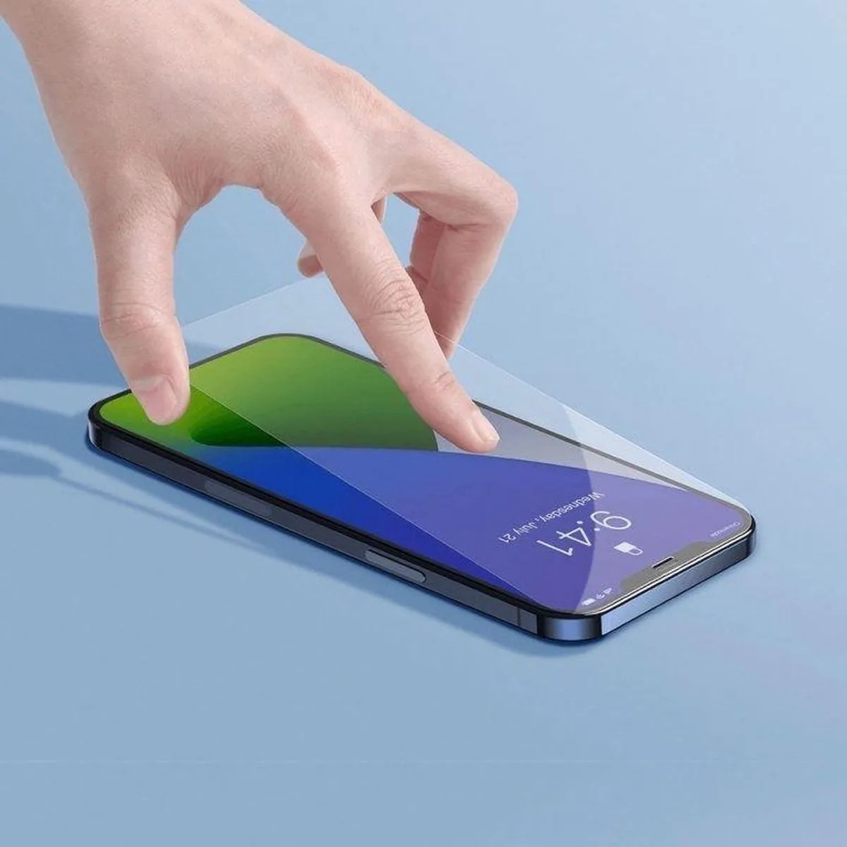 Baseus Anti-Bluelight Schermbeschermer - 2 Stuks - iPhone 12 Mini - afbeelding 6 van 6