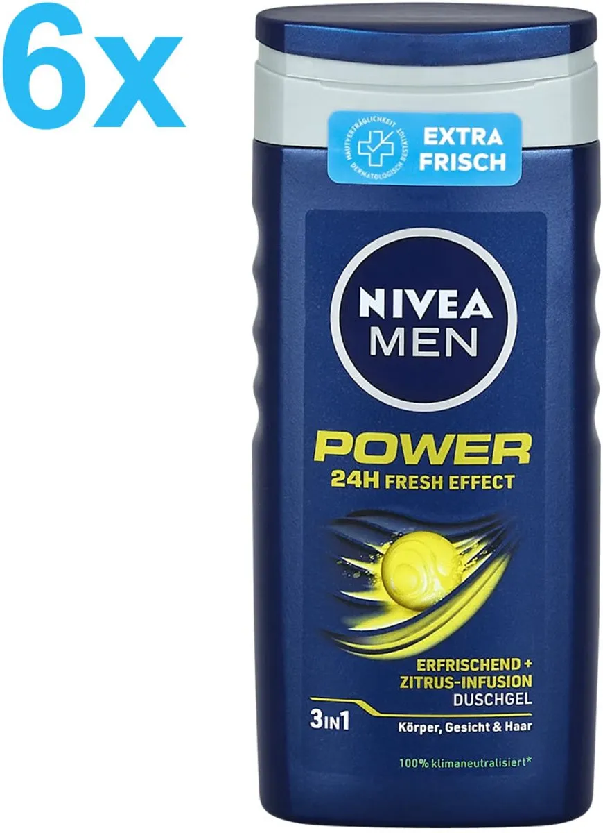 NIVEA Men Energy 3-in-1 Douchegel - 6x250ml