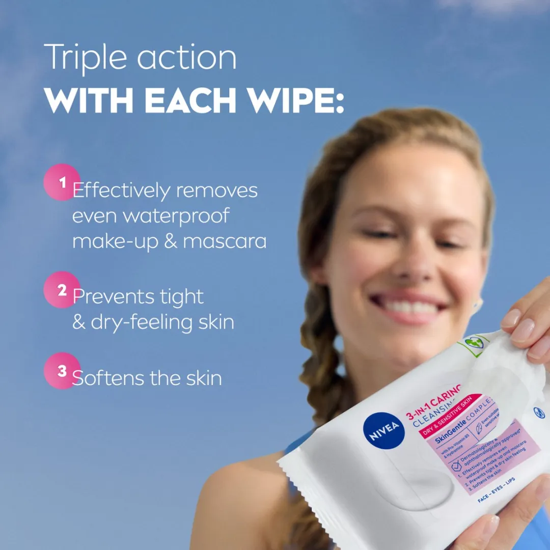 NIVEA Essentials Reinigingsdoekjes - Droge/gevoelige huid - 160 Stuks