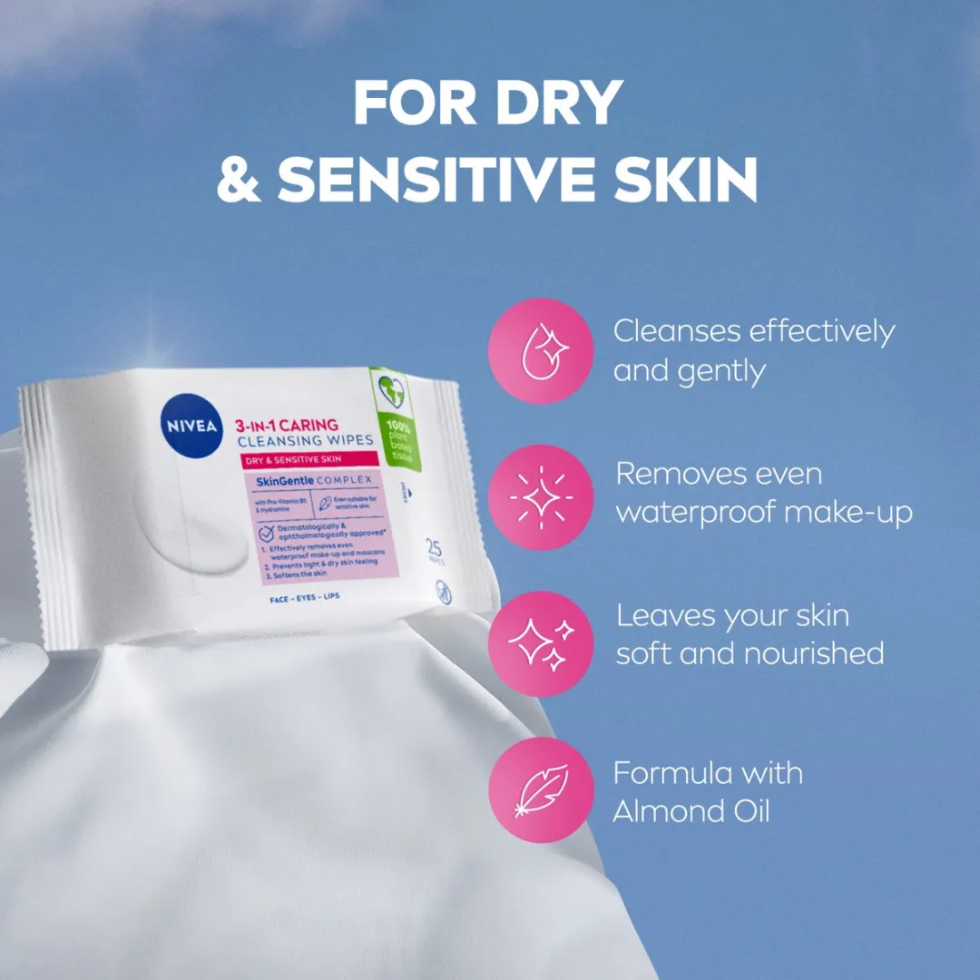 NIVEA Essentials Reinigingsdoekjes - Droge/gevoelige huid - 160 Stuks