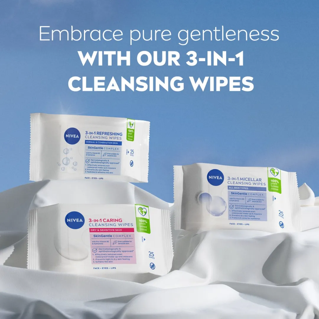 NIVEA Essentials Reinigingsdoekjes - Droge/gevoelige huid - 160 Stuks - afbeelding 6 van 6