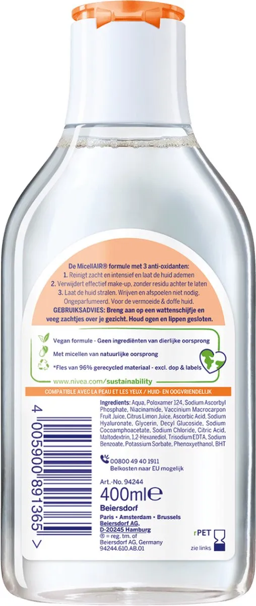 NIVEA Micellair Water Energy Gezichtsreiniger 400ml