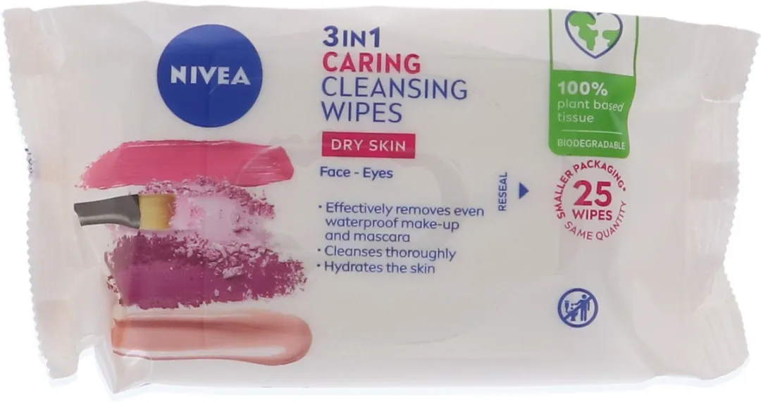 NIVEA Biodegradable Wipes 25 Stuks