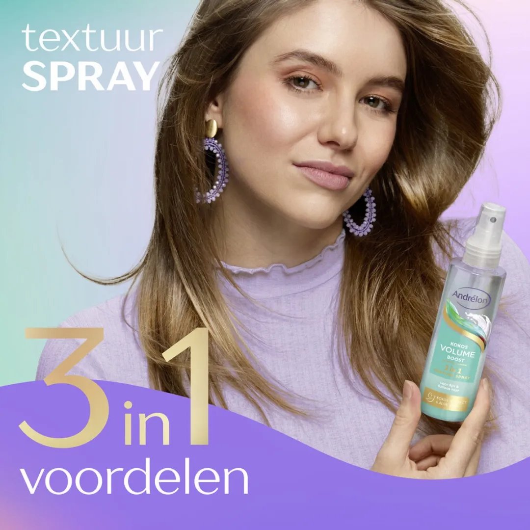 Andrélon Kokos Volume Boost Textuur Spray 3-in-1 - 750ml (5x150ml)