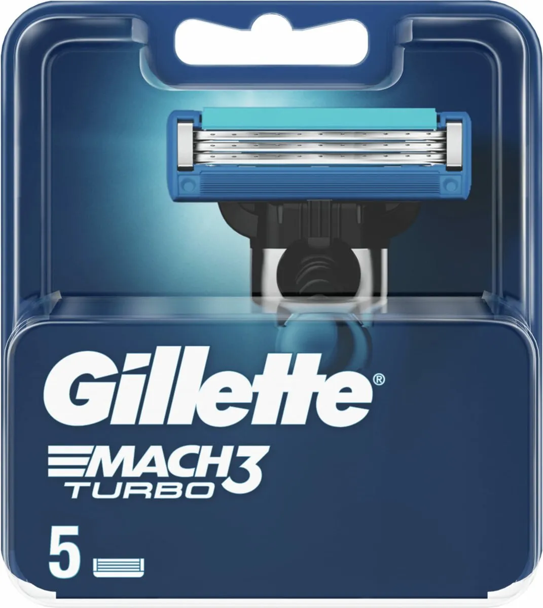 Gillette Mach3 Turbo Scheermesjes 5 Stuks - Blauw - afbeelding 6 van 6