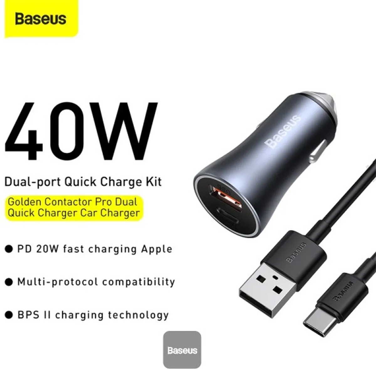 Baseus 60W USB-C Autolader