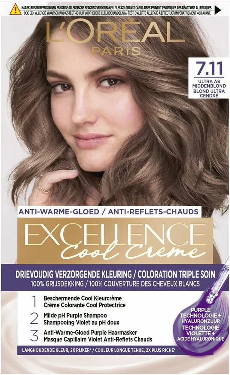 L'Oréal Paris Excellence Cool Cream 7.11 - 6 Stuks