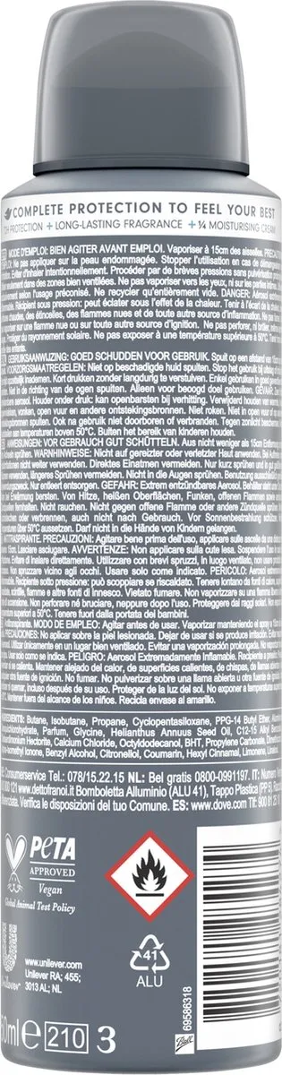 Dove Men+Care Anti-Transpirant Spray Clean Comfort 6x150ml