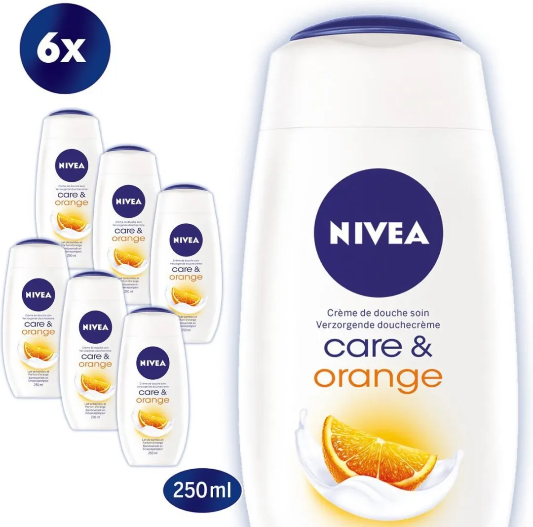 NIVEA Care & Orange Douchecrème 250ml - 6 Stuks