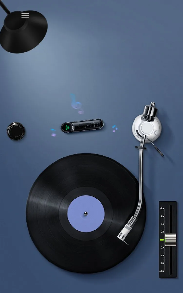 Baseus - BSBA-02 - - (Overseas - Edition) - Bluetooth - AUX-zender - zwart