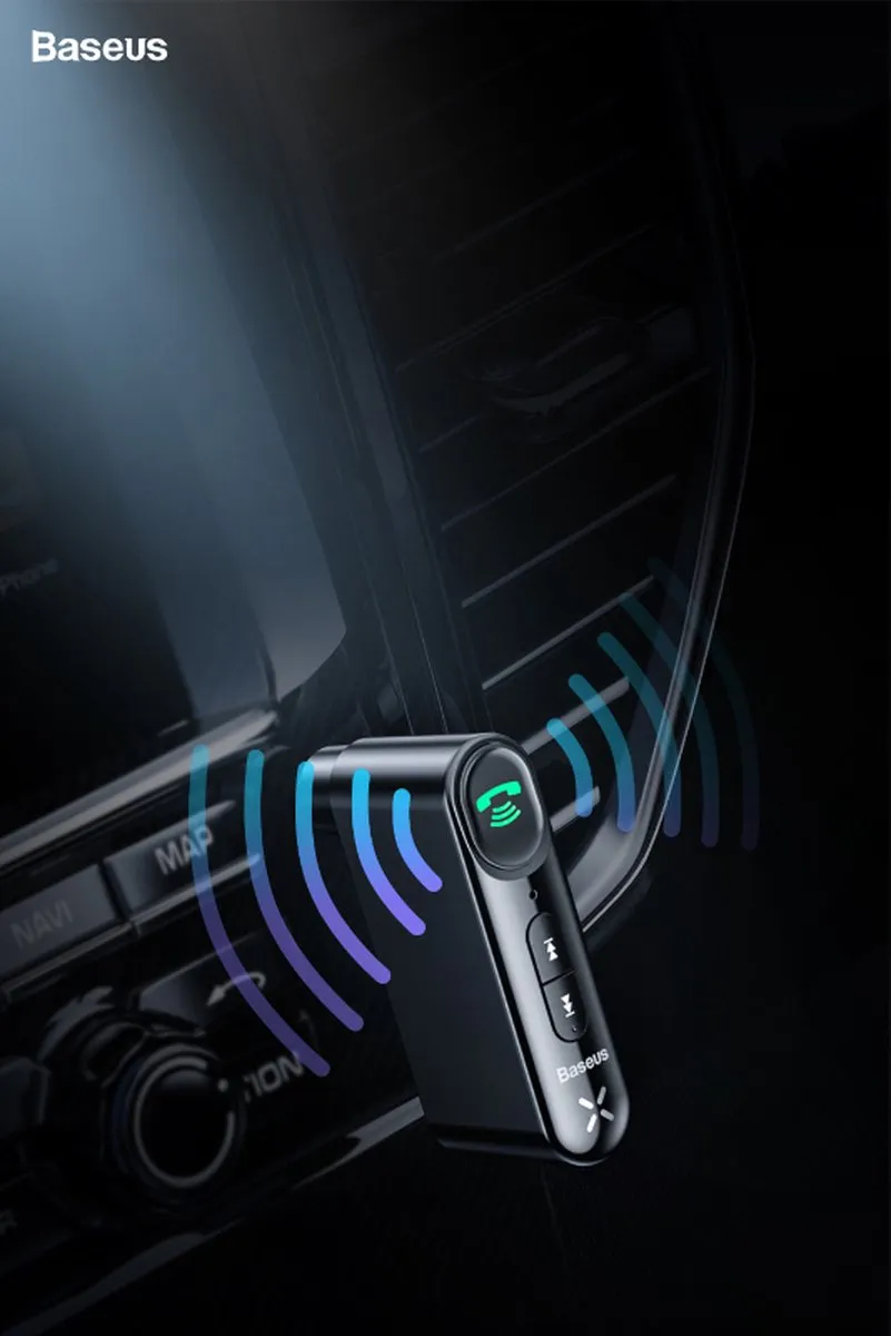 Baseus - BSBA-02 - - (Overseas - Edition) - Bluetooth - AUX-zender - zwart