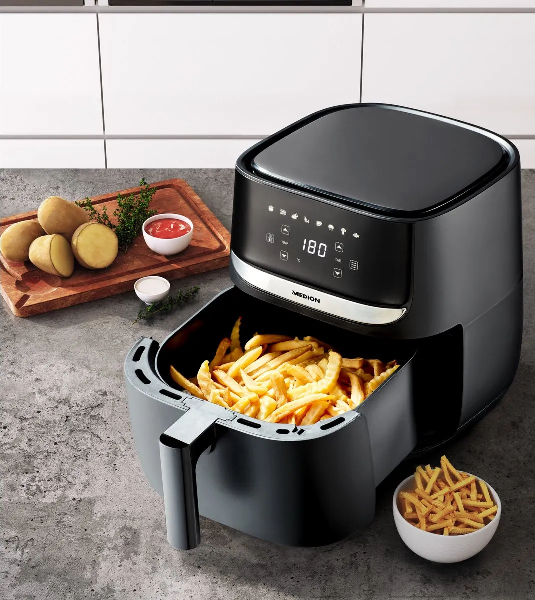 Medion MD10532 Airfryer 5,7L - 1700W - 9 Programma's - Zwart