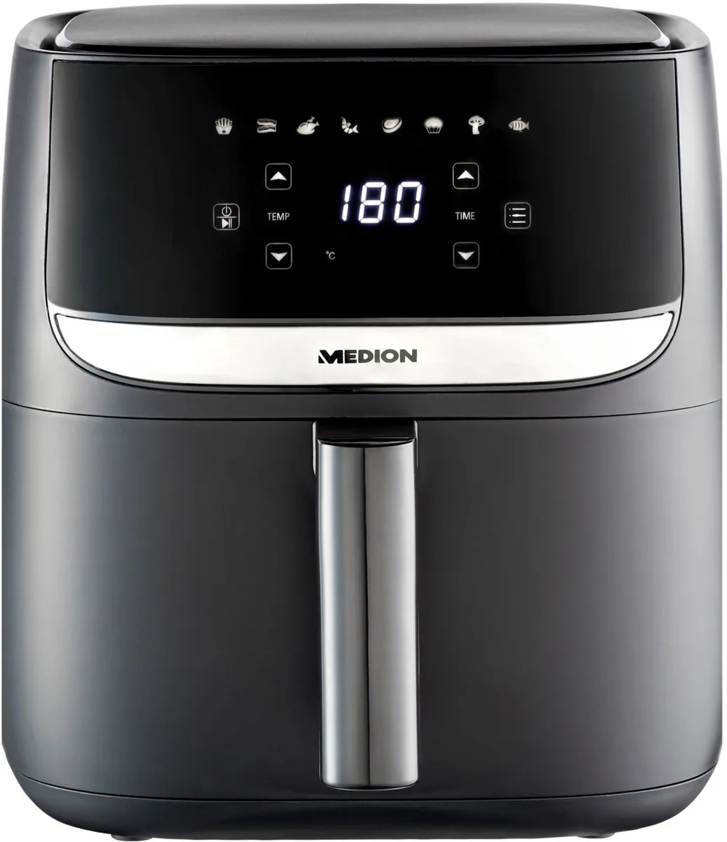 Medion MD10532 Airfryer 5,7L - 1700W - 9 Programma's - Zwart - afbeelding 6 van 6