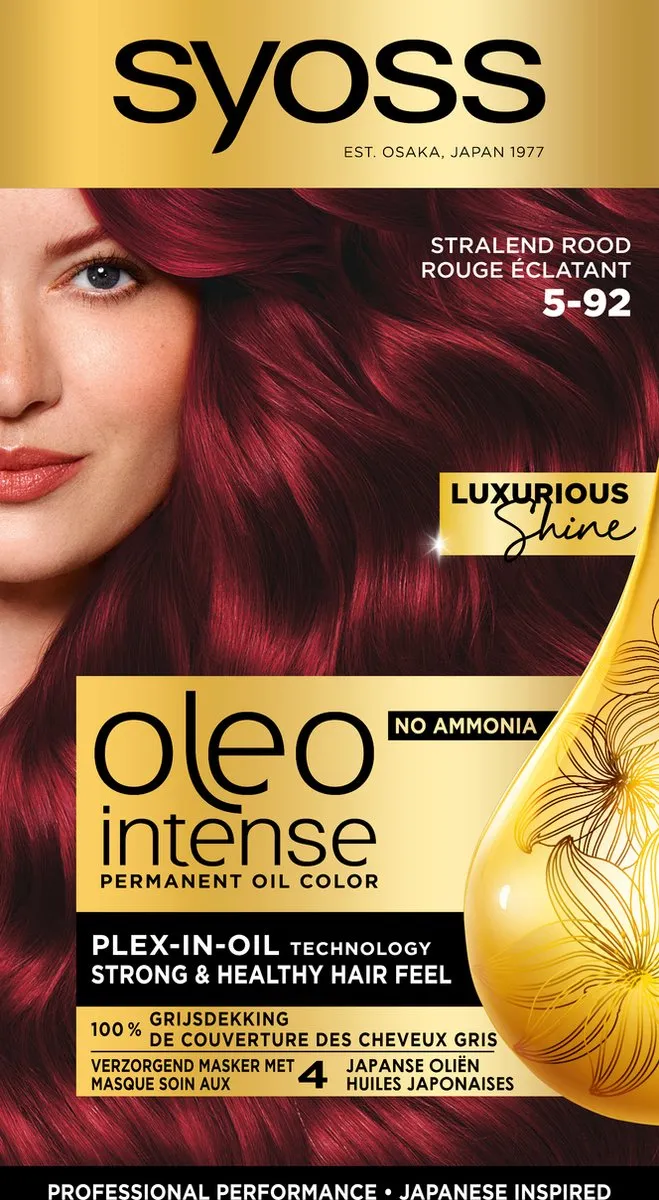 SYOSS Oleo Intense 5-92 Stralend Rood Permanent Haarkleuring - 3 Stuks
