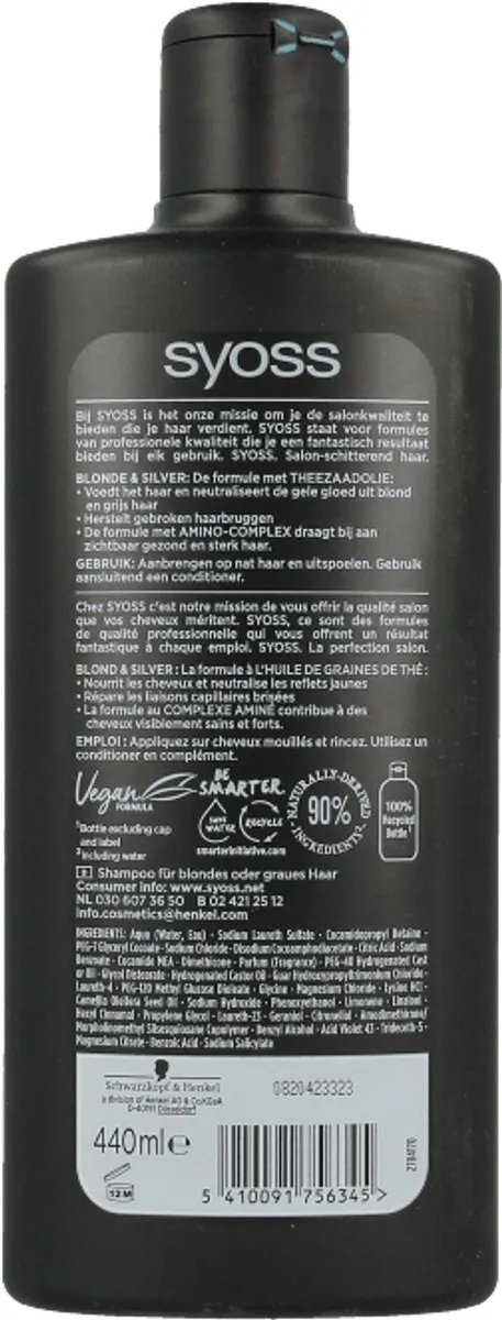 SYOSS Shampoo Blonde & Silver 440ml