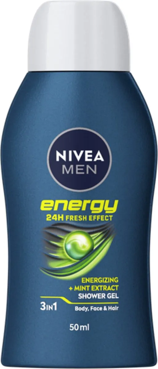 NIVEA Men Douchegel Energy Reisformaat 50ml - 4 Stuks