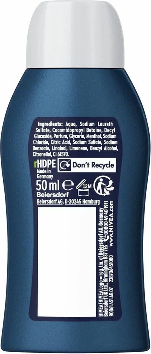 NIVEA Men Douchegel Energy Reisformaat 50ml - 4 Stuks