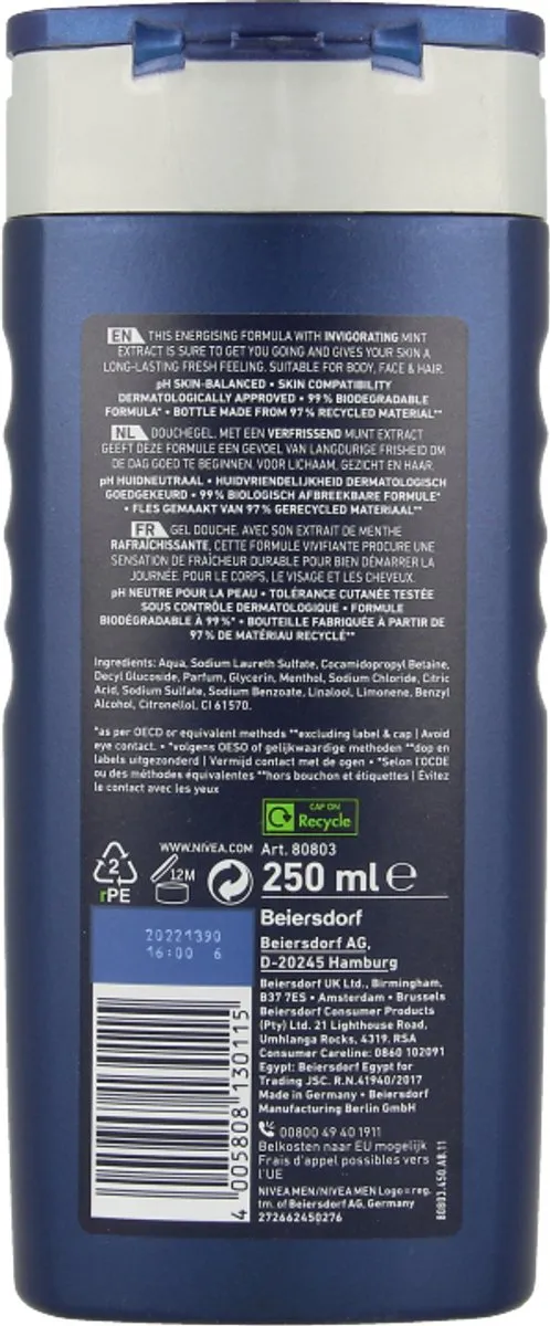 NIVEA Men Energy Douchegel 250ml