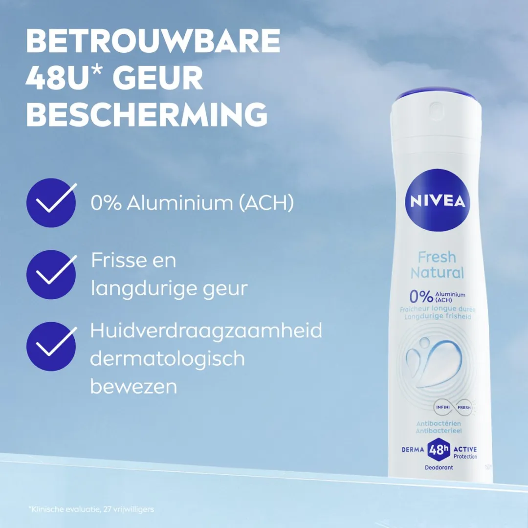 NIVEA Fresh Natural Deodorant Spray - 2x150ml - Aluminiumvrij